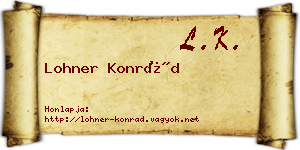 Lohner Konrád névjegykártya